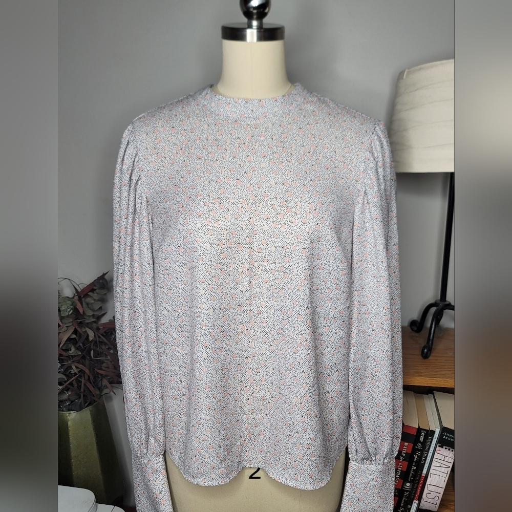 Rachel Zoe Blouse Tiny Floral Print Size Medium